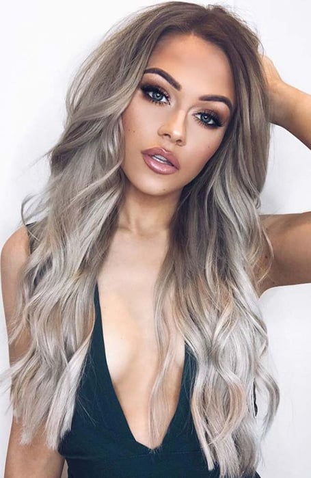 Blonde And Grey Clip In Hair Extensions