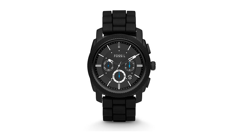 Fossil Machine Chronograph Black Silicone Watch