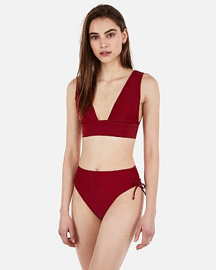 High Waisted Ultra High Leg Side Cinch Bikini Bottoms