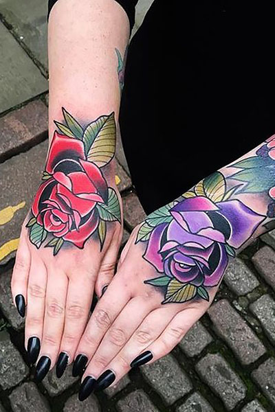 Hand Rose Tattoo