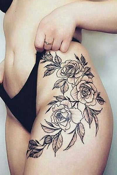 flower tattoo on hip