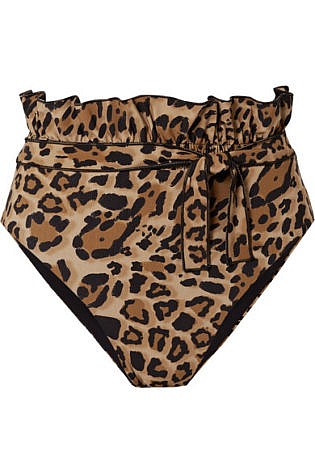 Lanai Reversible Leopard Print High Rise Bikini Briefs