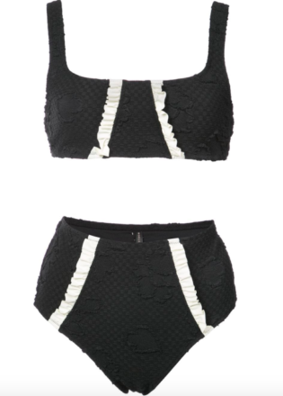 Morgan Lanehigh Waisted Jacquard Lusiana Bikini Set