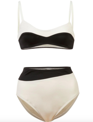 Proenza Schoulercontrast Detail High Waist Bikini