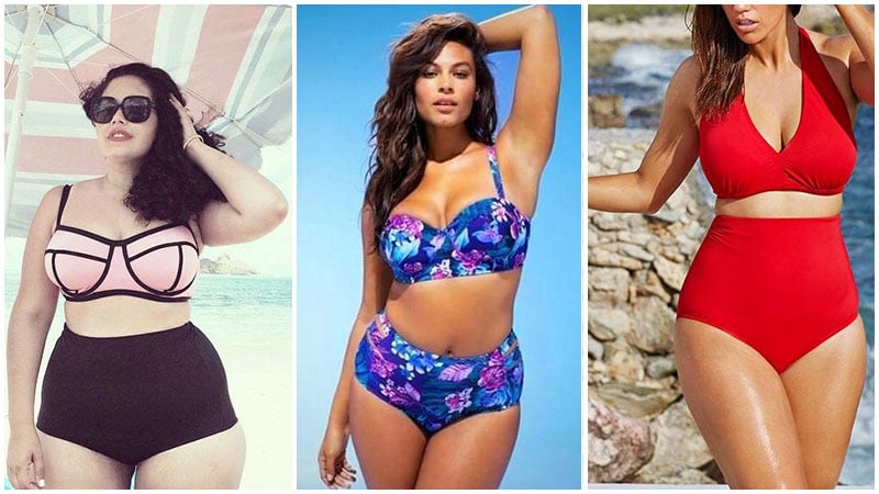 Plus Size High Waisted Swimsuit