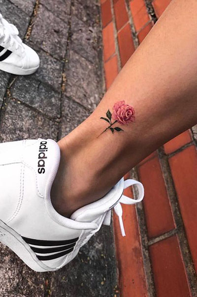 Rose Ankle Tattoo