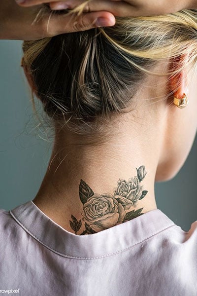 Rose Neck Tattoo