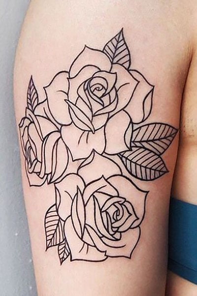 Rose Outline Tattoo