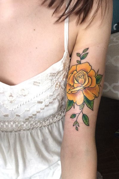 Color Single Stem Rose Tattoo  Love n Hate