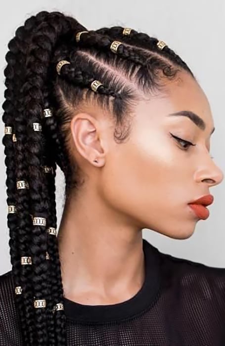 Updo Cornrow Hairstyle