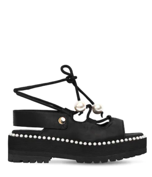 60mm Satin Lace Up Platform Sandals