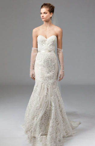 Alice Embroidered Strapless Trumpet Gown