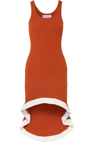 Asymmetric Ribbed Knit Dress