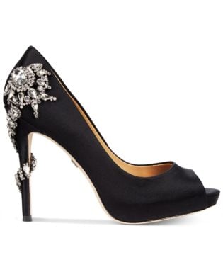 Badgley Mischka Royal Embellished Peep Toe Evening Pumps & Reviews Pumps Shoes Macy's