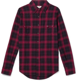 Checked Cotton Blend Flannel Shirt