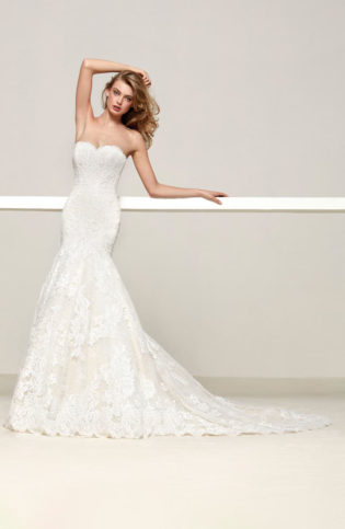 Druida Sweetheart Strapless Lace Mermaid Gown