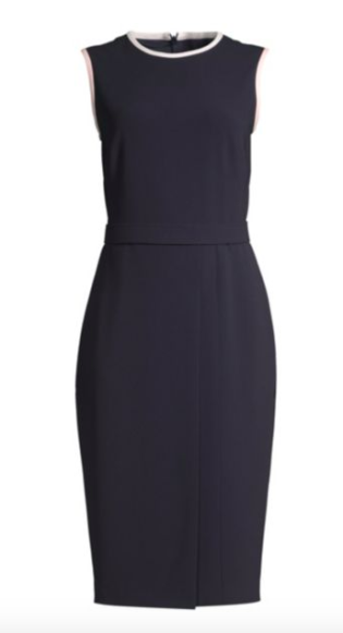 Farad Sleeveless Contrast Trim Sheath Dress