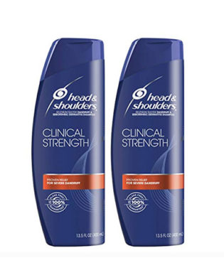 Head And Shoulders Shampoo, Anti Dandruff, Clinical Strength Seborrheic Dermatitis Treatment, 13.5 Fl Oz, Twin Pack