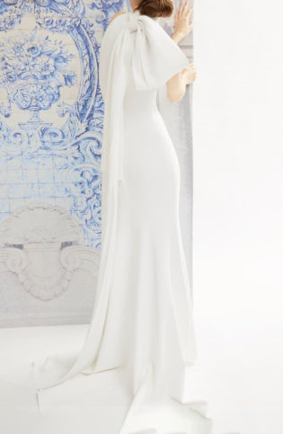 Iris Bow Back Detail Halter Wedding Dress