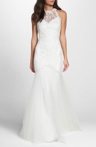 Lace Halter Mermaid Gown