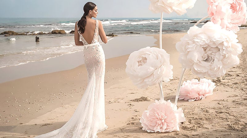 satin mermaid wedding gown