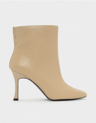 Nude Mini Square Toe Boots