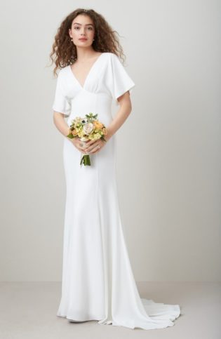 Pattie Empire Waist Crepe Gown