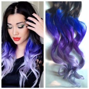 Purple Ombre Hair Clip Extensions