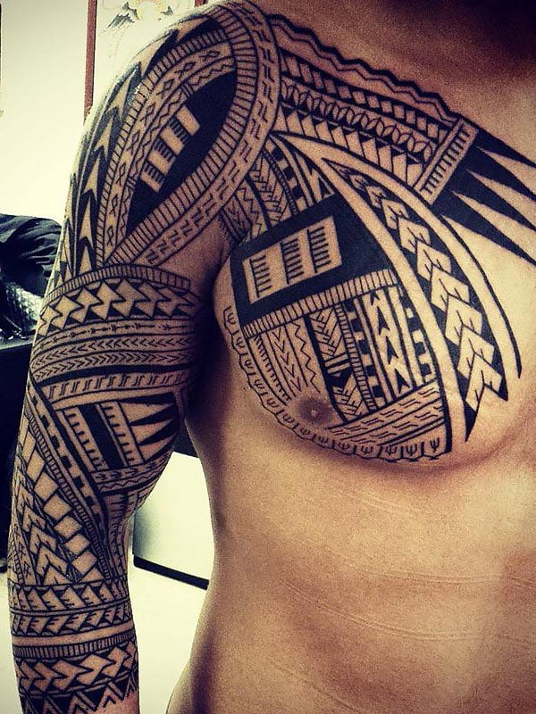 Polynesian Tribal Chest Sleeve