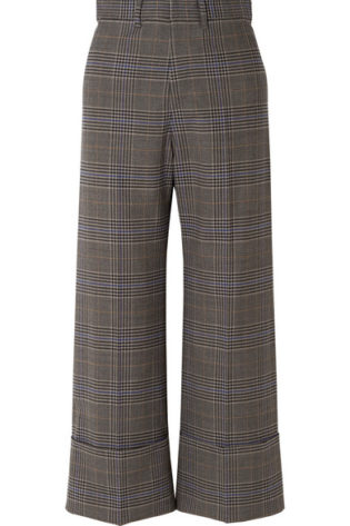 Rowan Cropped Checked Woven Wide Leg Pants