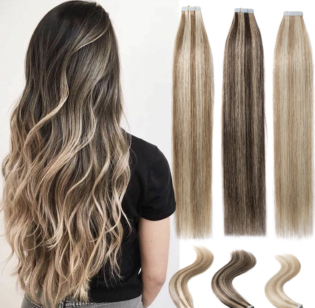 S Noilite 16 24 Tape In Real Human Hair Extensions