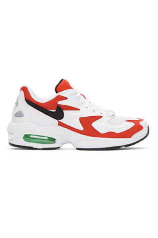 White & Red Air Max 2 Light Sneakers