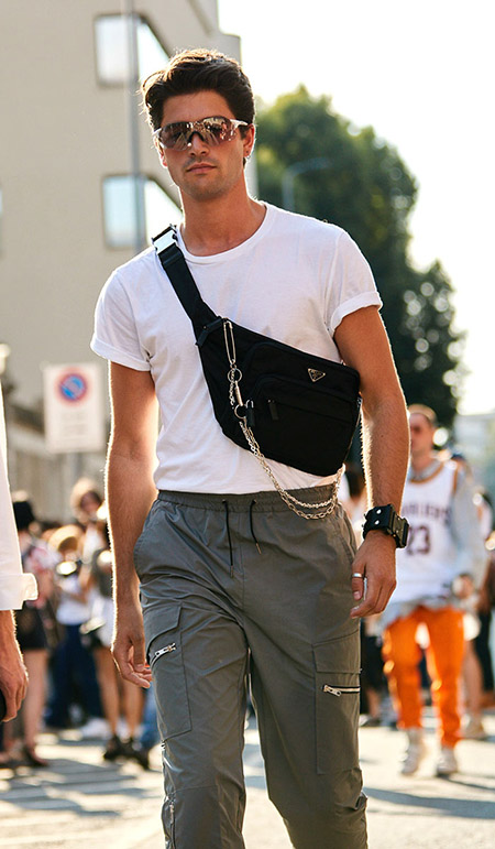 White T Shirt And Cargo Pants