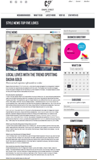 Chapel Street Precinct Dasha Gold