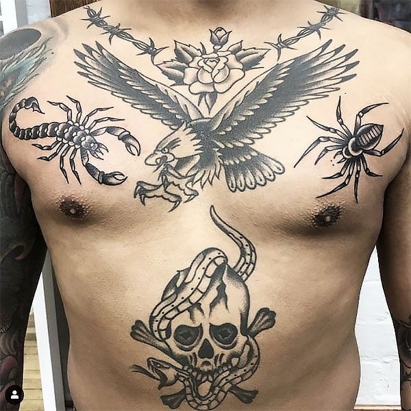 Animal Chest Tattoo