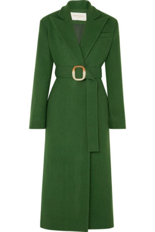 Belted Wool Blend Felt Coat