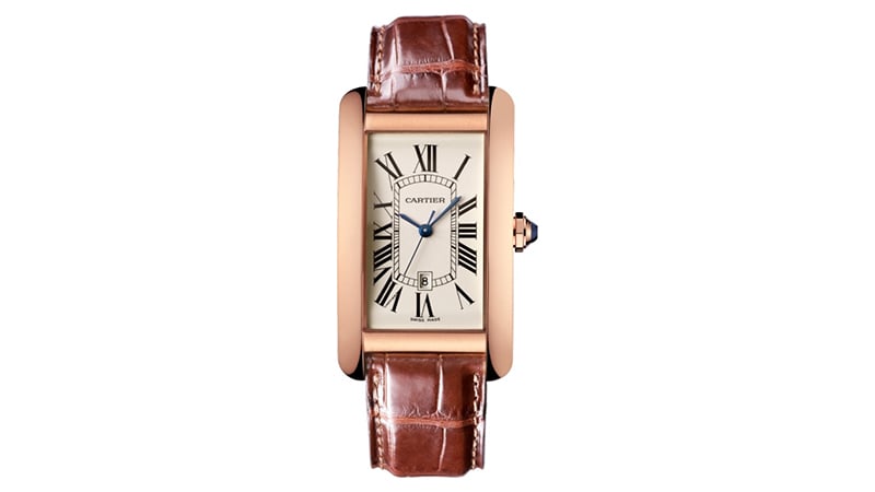 Cartier Tank Américaine Automatic 45mm 18 Karat Pink Gold And Alligator Watch