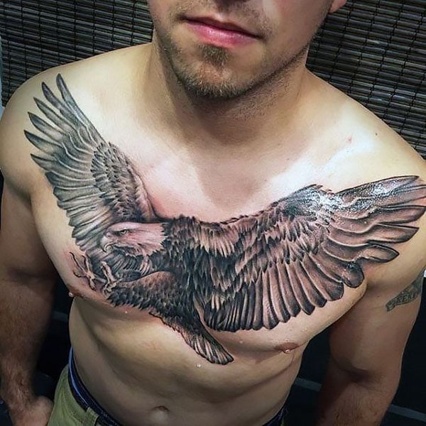 Eagle chest tattoo done by  True Til Death Tattoo  Facebook