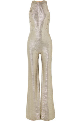 Galvan Sheath Metallic Stretch Jersey Jumpsuit