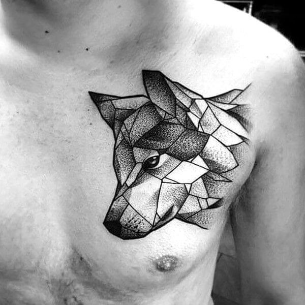 Geometric Chest Tattoo