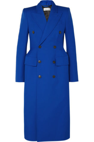 Hourglass Double Breasted Wool Blend Coat