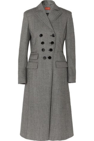 Janine Prince Of Wales Checked Wool Blend Coat