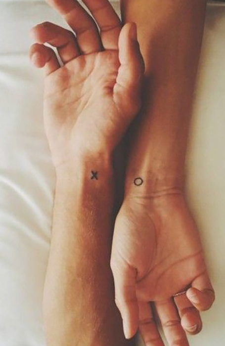 Tattoo tagged with: small, matching, jin, matching tattoos for couples,  micro, mathematical, tiny, love, ankle, ifttt, little, minimalist, couple,  number | inked-app.com