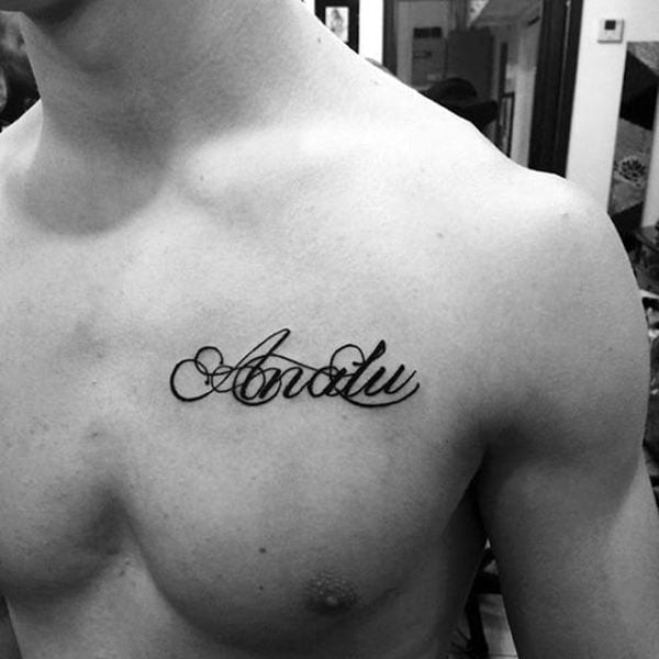 Name Chest Tattoo