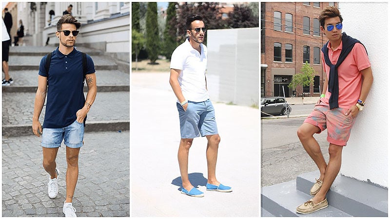 white polo and shorts