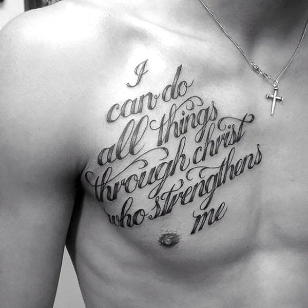 Quote Chest Tattoo