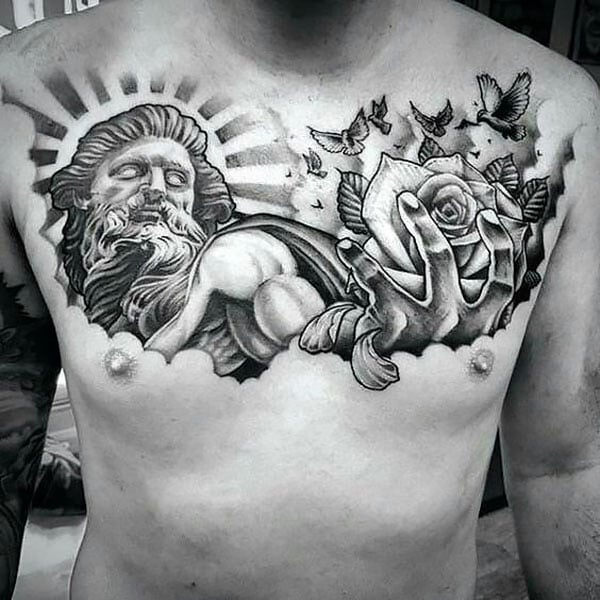 Rose Chest Tattoo