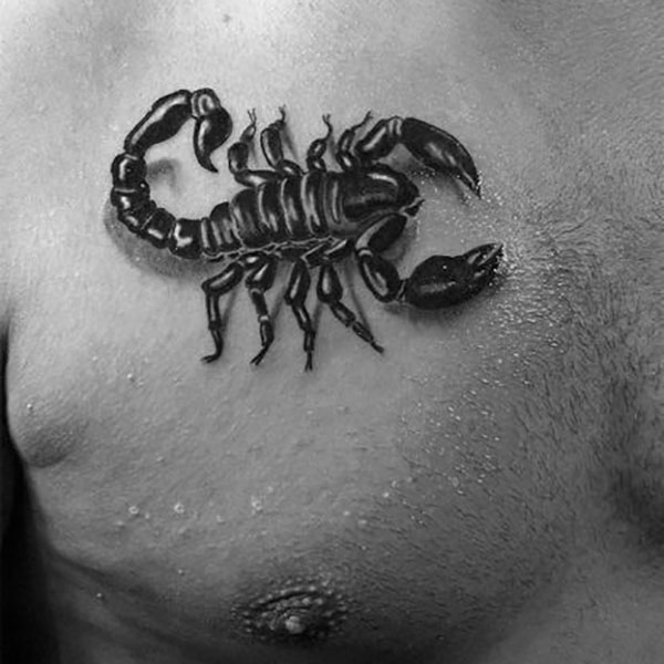 Scorpion Chest Tattoo