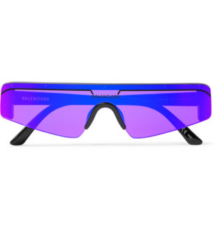 Ski Rectangle Frame Enamelled Acetate Sunglasses