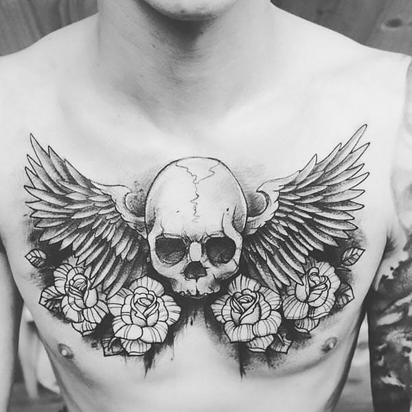 Top 39 Wing Chest Tattoo Ideas  2021 Inspiration Guide  Chest tattoo men  Chest tattoo angel Chest piece tattoos